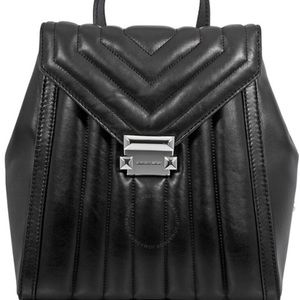Whitney Quilted Leather Backpack Black